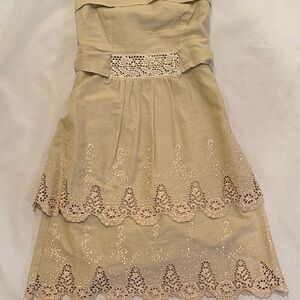 Sandro Ferrone Strapless Dress with Lace Details - Size 40